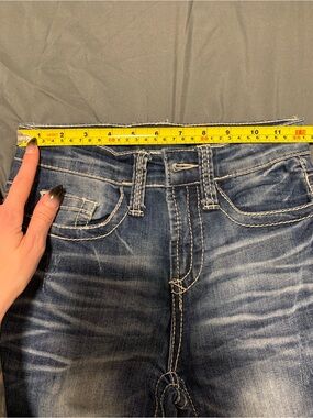 Dark Blue Wash Jeans with Contrast Stitching